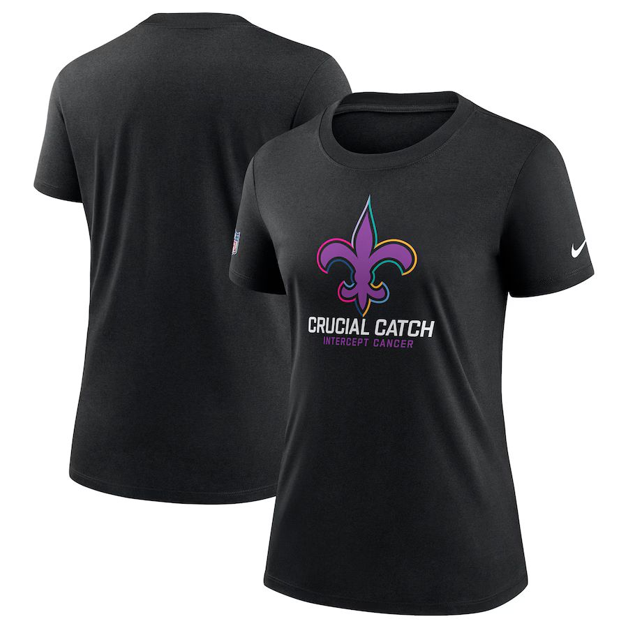 Women New Orleans Saints 2024 Nike NFL black T shirts 3